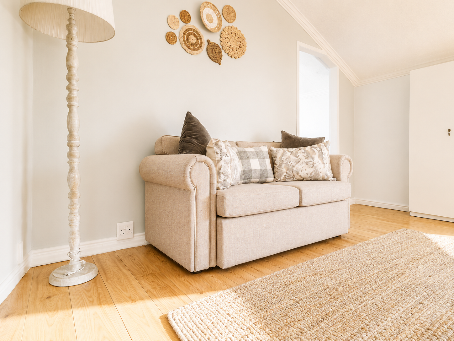 Living room with staircase